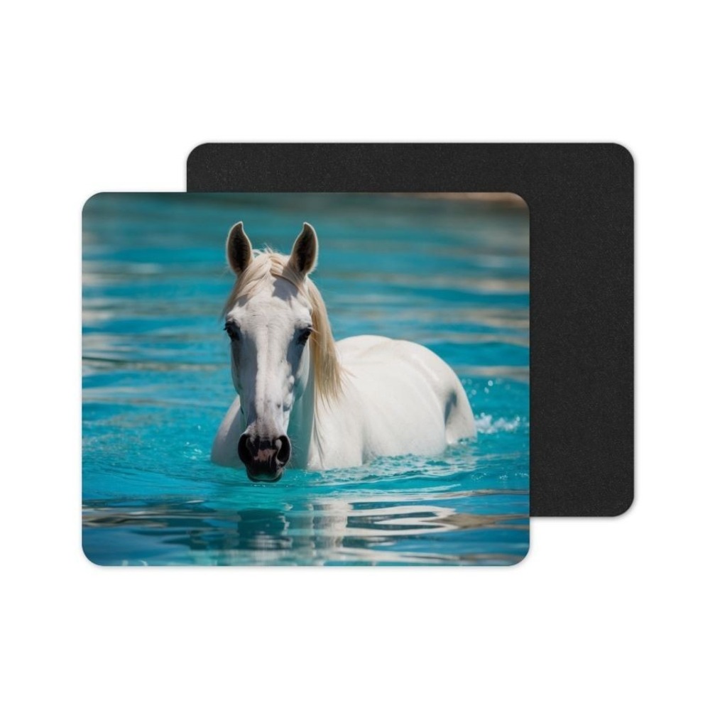 Horse In The Water‎ Mouse Pad: Vibrant Neoprene Computer Accessory